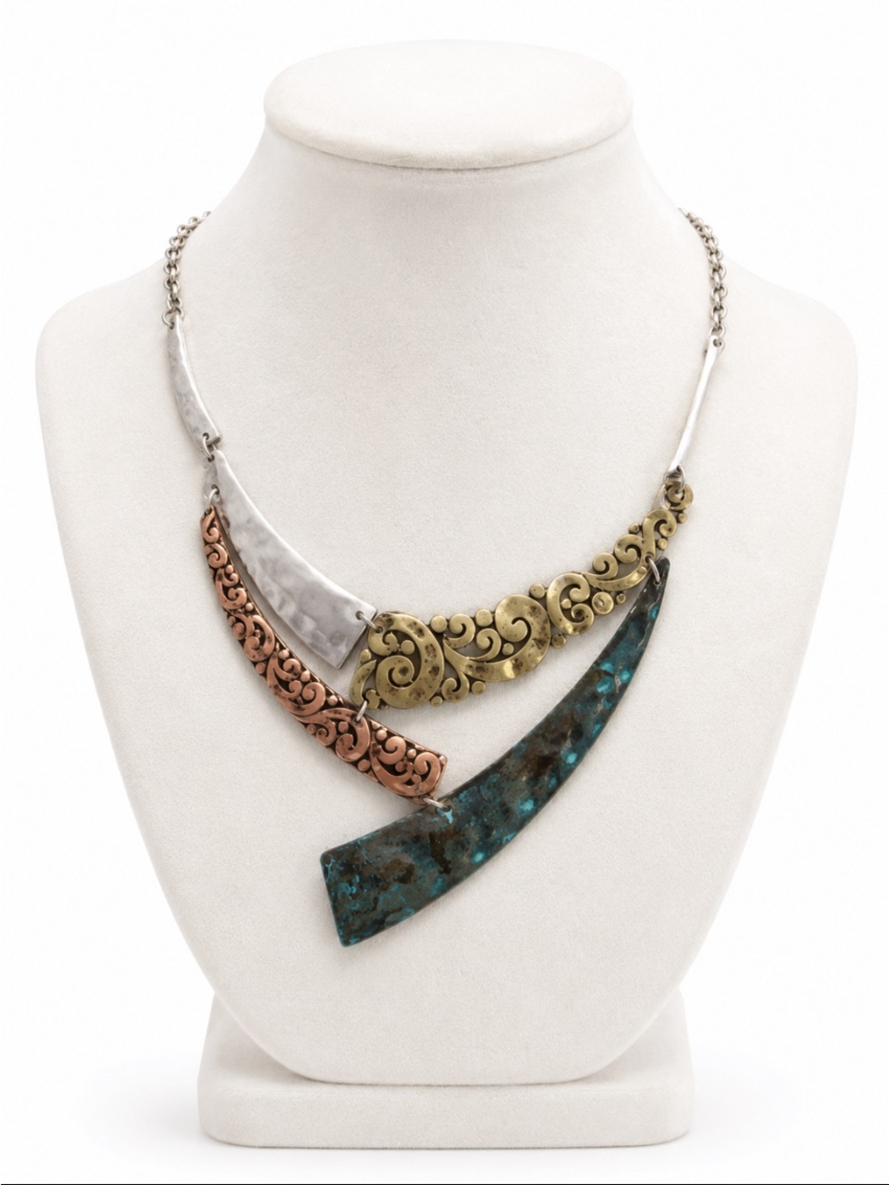 Mixed Metal Statement Necklace